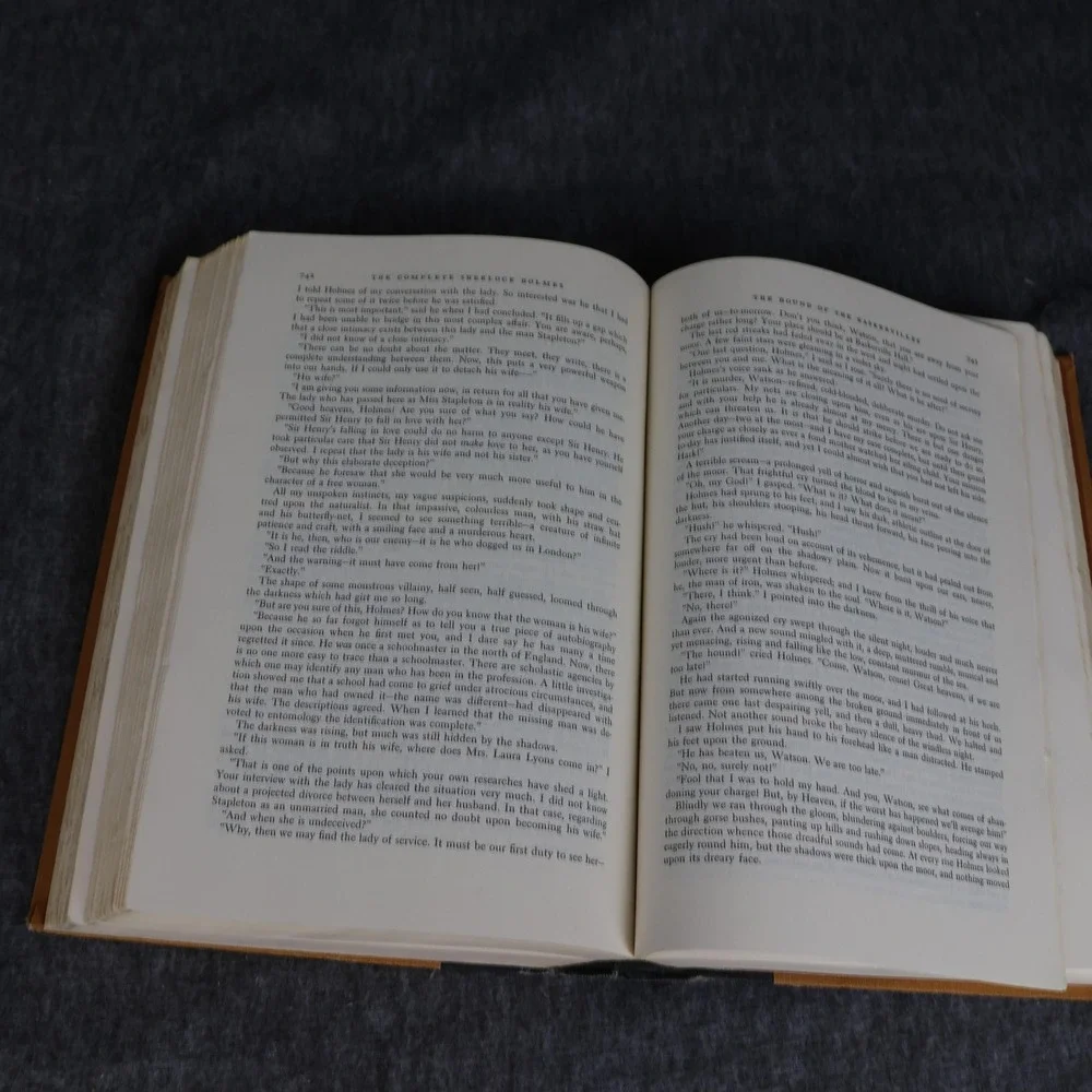 Vintage The Complete Sherlock Holmes Sir Arthur Conan Doyle Tan HC Doubleday USA